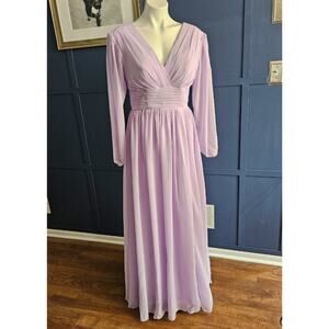 Vnaix Bridesmaid Mother of the Bride Gown A Line V Neck Chiffon sz 8